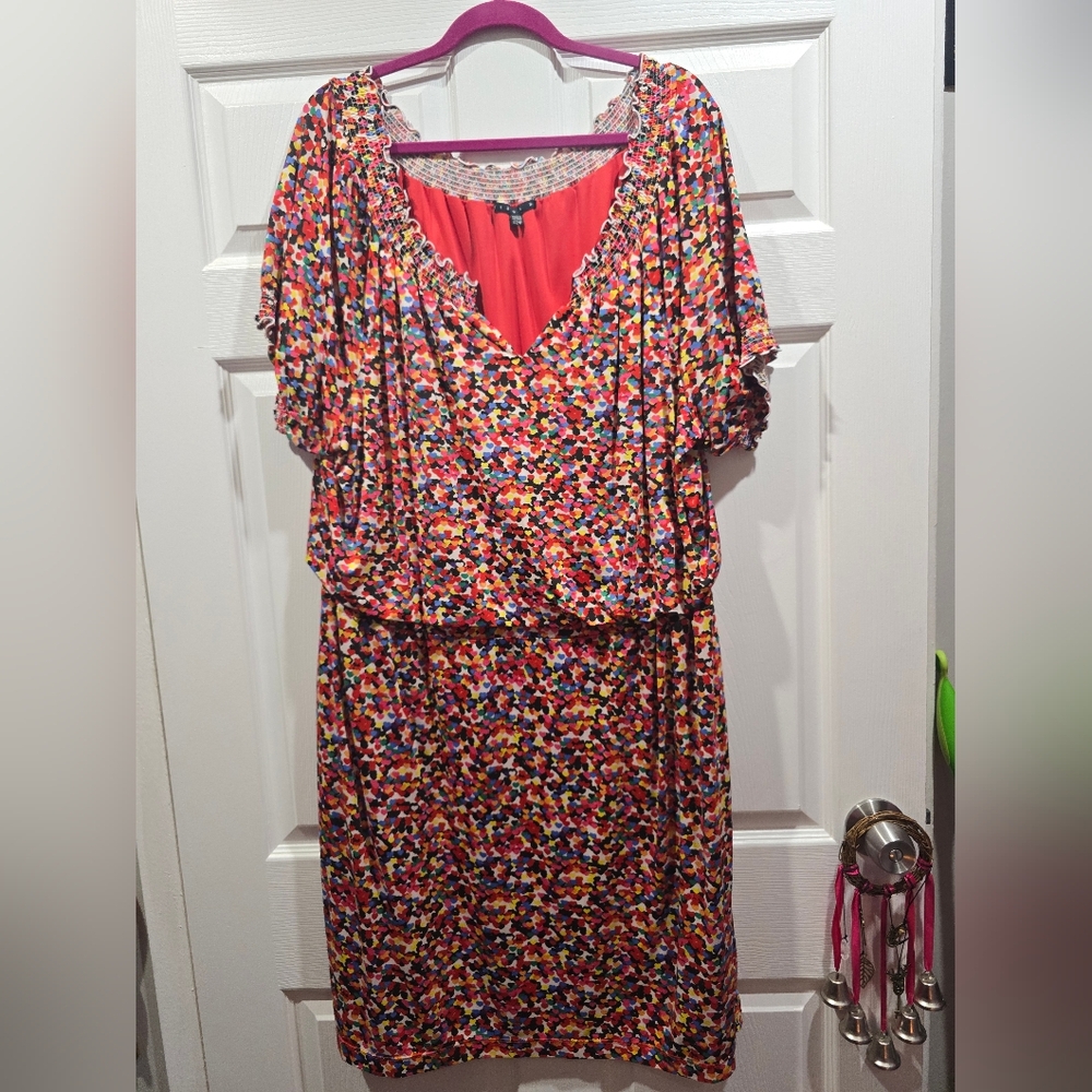 Tiana B. Multicolor Heart Dress 22W